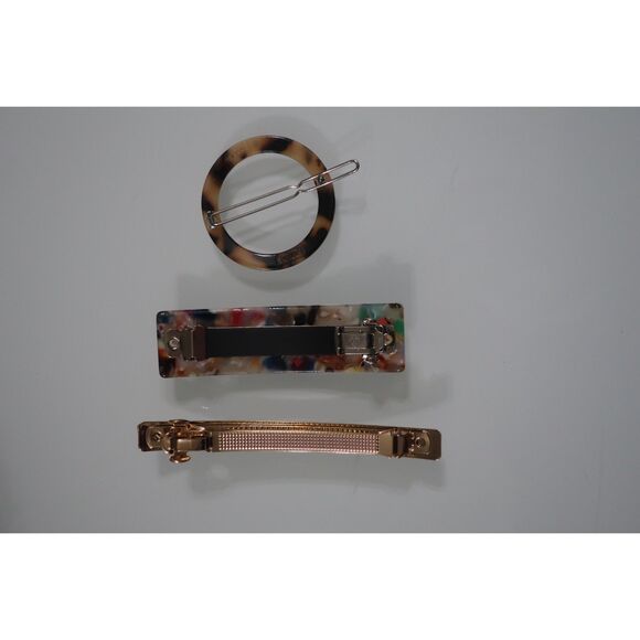 Hair Clip Barette Bundle Gold Turtleshell and Multicolor NWOT - Picture 2 of 2
